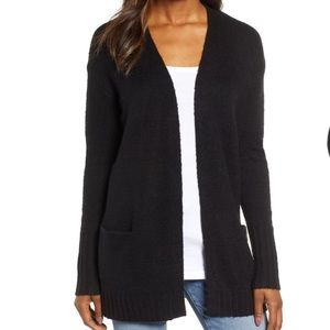Caslon Black open front pockets cardigan Lg